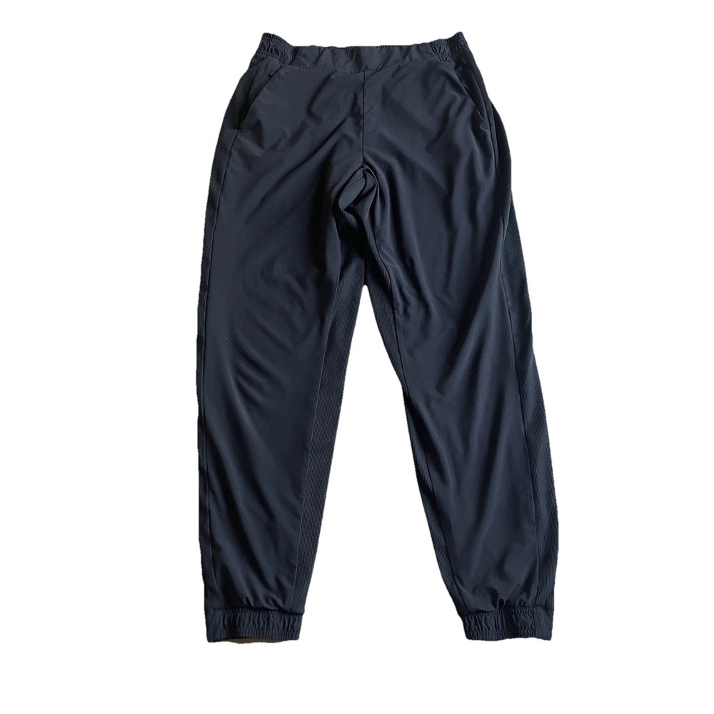 Athleta Brooklyn Lined Jogger Pansy Size 4 Black Pull-On Cuff Hem Athleisure
